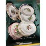 19th/20th Ceramics: Continental and other plates to include set of twelve, floral decorated.