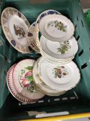 19th/20th Ceramics: Continental and other plates to include set of twelve, floral decorated.