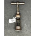 Corkscrews/Wine Collectables: Thomason type Archimedean screw two pillar body and handle, unsigned