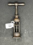 Corkscrews/Wine Collectables: Thomason type Archimedean screw two pillar body and handle, unsigned