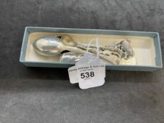 Hallmarked Silver: Collection of six spoons, salt, mustard and tea, various hallmarks. Total