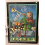 20th cent. Pub sign, double sided. The Jubilee. Signed N. Searle (Nigel). 47½ins. x 35½ins.