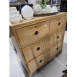 19th cent. Pine chest of drawers, 2 short over 2 long on bracket feet. W37ins. x D17ins. x H39ins.