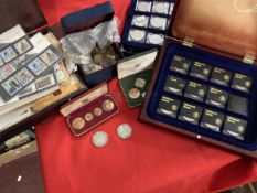 Coins & Stamps: More than forty GB Commemorative Crowns, plus loose copper and white metal coins