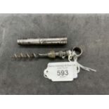 Corkscrews/Wine Collectables: 19th cent. English (German steel) cylindrical pocket helix screw.