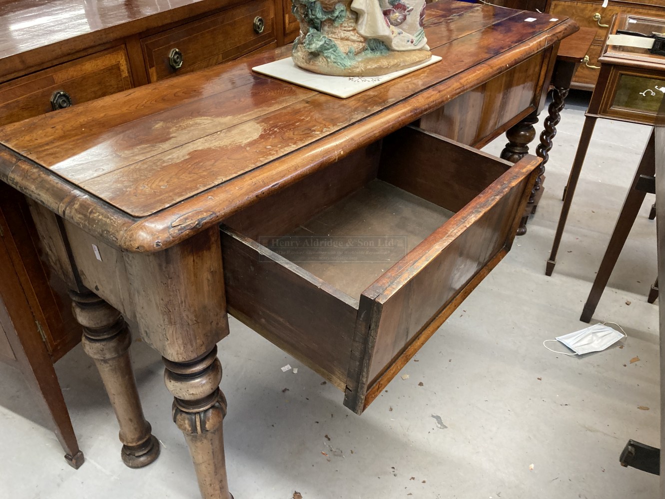 19th cent. Yew wood sideboard with period label for "Weavers of Wardour Street Soho". 60ins. x - Image 2 of 4