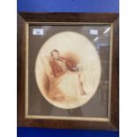 English School: 19th cent. Watercolour "Seated Young Man" in rosewood frame. 14½ins. x 15¾ins.
