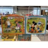 1970/80s Disney: Unusual Aladdin Industries lunch boxes, Walt Disney World, Fox and the Hound. (2).