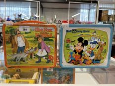 1970/80s Disney: Unusual Aladdin Industries lunch boxes, Walt Disney World, Fox and the Hound. (2).