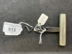 Corkscrews/Wine Collectables: Steel double helix screw, turned handle, shank marked 'patent'. Plus