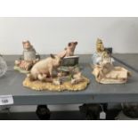 Border fine Arts: Selection of pigs and Pooh Bear figures (5) plus Chancellery and other birds (10),