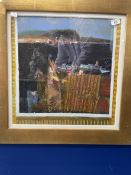 •Charles McQueen 1940-: RSW RGI Scottish art on mixed media Ardnamurchan Crossing, signed bottom