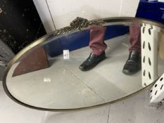 1930/1950 Oval bevel edge mirror, anodised frame, etc.