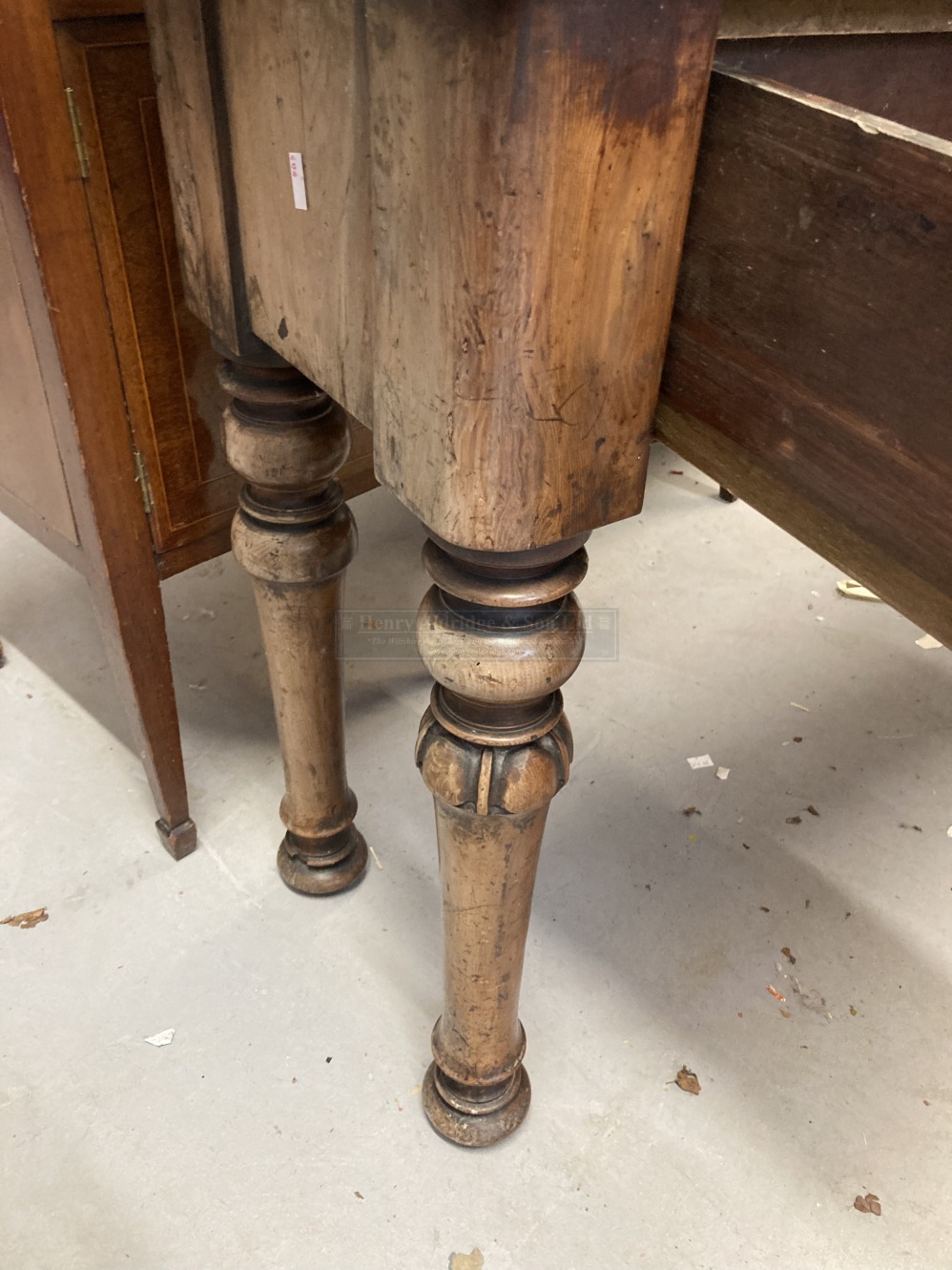 19th cent. Yew wood sideboard with period label for "Weavers of Wardour Street Soho". 60ins. x - Image 4 of 4