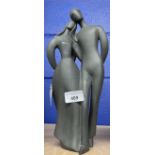 20th cent. Ceramics: Royal Doulton Black Parian "Lovers" figurine H.N. 2763.