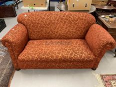 20th cent. Pre-war upholstered drop end two seater sofa. 65ins.