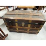 Early 20th cent. Dome top shipping trunk. 32ins. x 20ins. x 18ins.