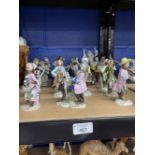 20th cent. Volkstadt Monkey Orchestra comprising nineteen porcelain figurines and including a 6½