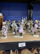 20th cent. Volkstadt Monkey Orchestra comprising nineteen porcelain figurines and including a 6½
