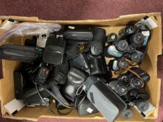 Cameras & Binoculars: Compact instamatic cameras including Olympus, Praktica, Minolta, etc.