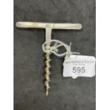 Corkscrews/Wine Collectables: Simple screw. Peruvian silver screw, the handle decorated in the