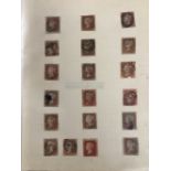 Stamps: Collection of 1840 1d reds, plus many 1854 and 1858 1d red issues, including eight joined