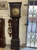 Clocks: 18th cent. Oak 30hr longcase, brass face and spandrels. Chas (Charles) Raymond Lydeway.