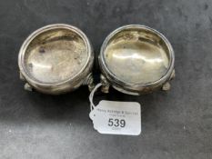 Hallmarked Silver: Georgian salts, London marks 1767-68, makers William Kersill. 88g.