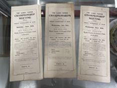 Sporting Ephemera: Tennis, Wimbledon, All England Lawn Tennis Championships programmes, 1919