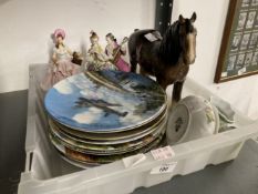 20th cent. Ceramics: Dresden lace figurines A/f. Beswick Bay Horse and a quantity of collectors