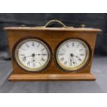 Clock: Early 20th cent. Chess clock in walnut case, double faced with German movements.