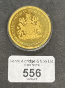 Coins: Fine gold South African to commemorate the visit of Queen Elizabeth 1995. Stamped 999.9