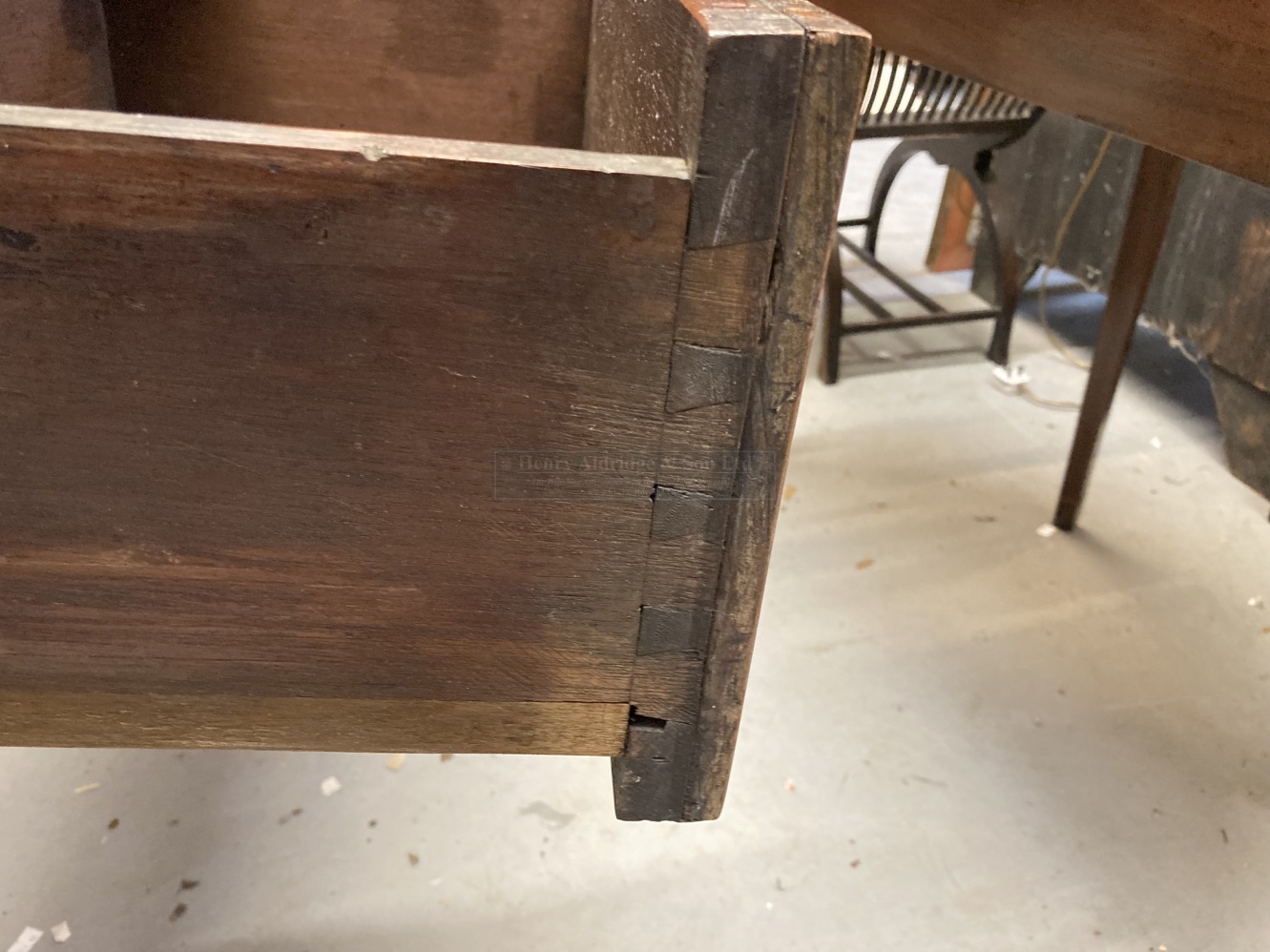 19th cent. Yew wood sideboard with period label for "Weavers of Wardour Street Soho". 60ins. x - Image 3 of 4