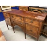 19th cent. Mahogany sideboard inlaid boxwood on tapering supports. 60ins. x 18½ x 36ins.