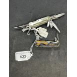 Corkscrews/Wine Collectables: Combination penknives, Archimedean screws. One mother of pearl, the