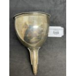 Hallmarked Silver: Georgian wine funnel, London marks 1807-08, indistinct makers mark. 3½oz.