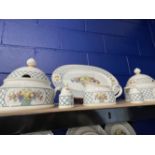 20th cent. Ceramics: Villeroy and Boch 'Basket', discontinued 2007. Tureens with dome covers a pair,