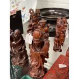 Chinese carved figures, Immortals. (5)