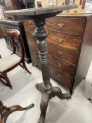 19th cent. Oak heavily carved torchère/lectern stand with later top on three splayed supports.