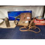 Militaria: Mixed lot to include trench art paperweight, MK4 RSA sight, WH Whisson WWI binoculars,