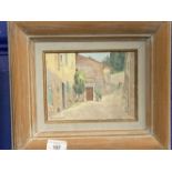 Gordon Davies (1926 - 2007) oil on Board, View of Castillo Voltern. Signed bottom left. Framed.