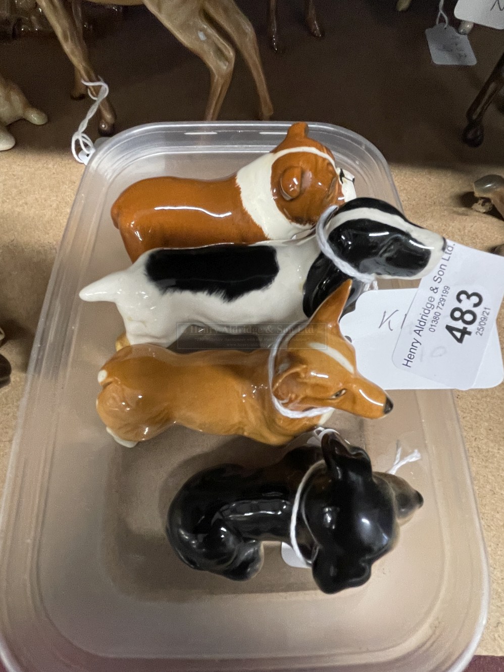 20th cent. Ceramics: Beswick Cocker Spaniel Standing No. 1754, Corgi Standing, British Bulldog,