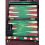 Games & Pastimes: Cased Backgammon set, Draughts set, ephemera and prints.