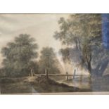 Attributed to John Glover (1767-1849): Landscape watercolour, label on reverse. 12ins. x 9ins.
