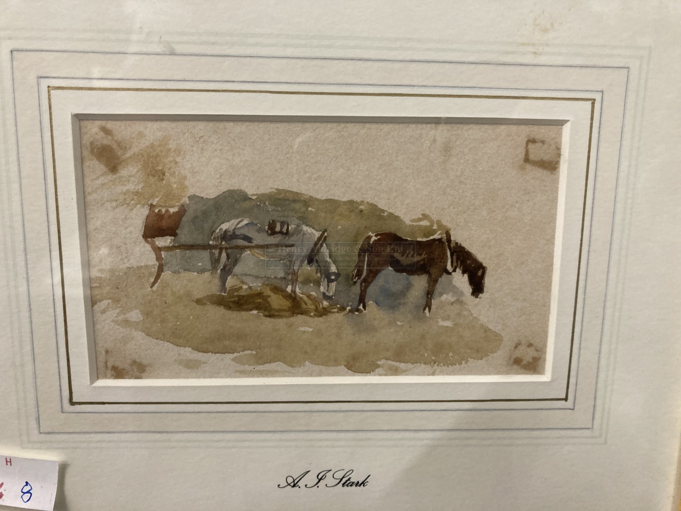 Anton Lock (1893 - 1979) Pencil sketch on paper of a horse. Unsigned. framed and glazed. 6½ins x 5½ - Image 4 of 4