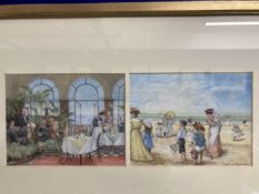 John Strickland Goodall: Watercolour book illustrations"An Edwardian Holiday" 4 enclosed in a double