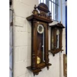 Clocks: 19th/early 20th cent. Mahogany Vienna regulator with enamelled chapter, Roman numerals,