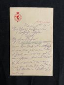 R.M.S. LUSITANIA: A good onboard letter written March 5th 1914 over four sides, excellent detail