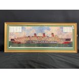 CUNARD: R.M.S. Queen Mary cross-sectional colour plan. 12ins. x 36ins.