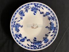 WHITE STAR LINE: Second-Class Delft soup bowl. 9½ins.